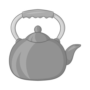 Su ısıtıcısı simge, siyah tek renkli stil