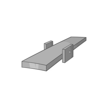 Tahterevalli simgesi, siyah tek renkli stil