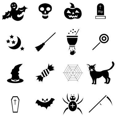 Basit tarzda ayarlanmış Cadılar Bayramı simgeleri