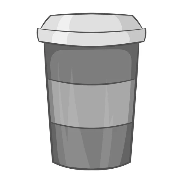 コーヒーアイコンの紙コップ、ブラックモノクロスタイル — ストックベクタ