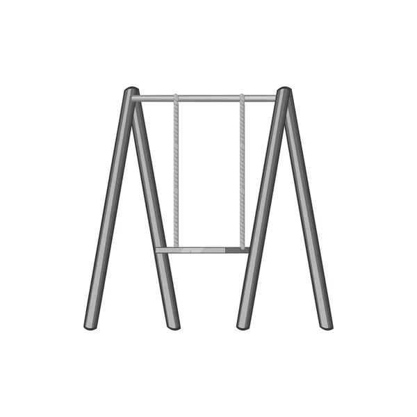 Playground swing icona, nero in stile monocromatico — Vettoriale Stock