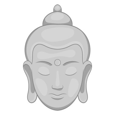 Buda heykel ikonu, siyah tek renkli tarzı