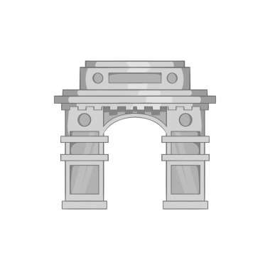 Doğu kemer simgesi, siyah tek renkli stil