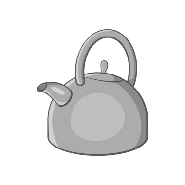 Su ısıtıcısı simge, siyah tek renkli stil