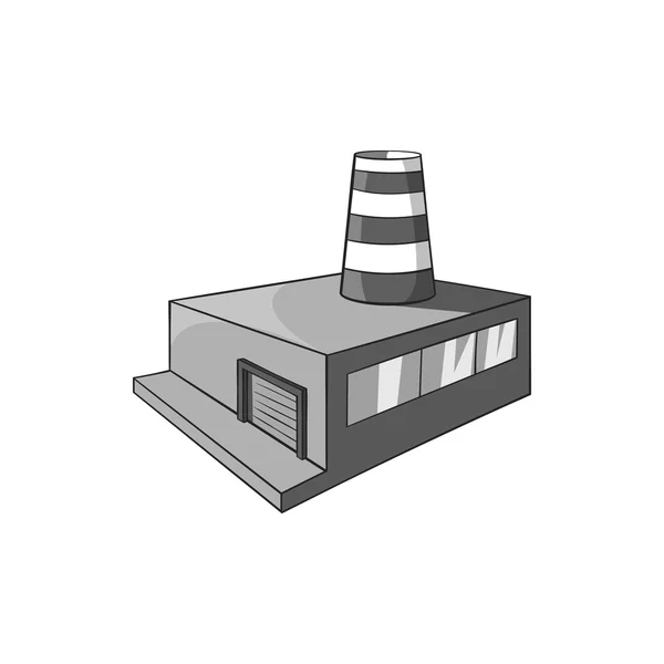 Chemical plant icon, black monochrome style — Stock Vector