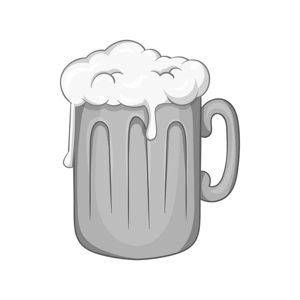 Taza con icono de cerveza, estilo monocromo negro — Vector de stock