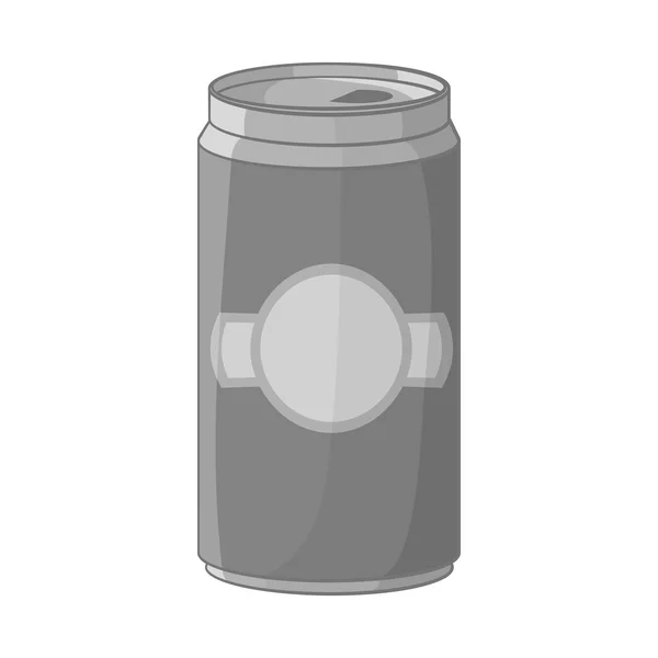 맥주 아이콘용 알루미늄 캔, 흑백 스타일 — 스톡 벡터
