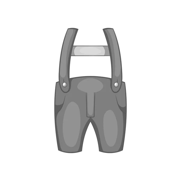 Hose mit Hosenträger-Symbol, schwarzer monochromer Stil — Stockvektor