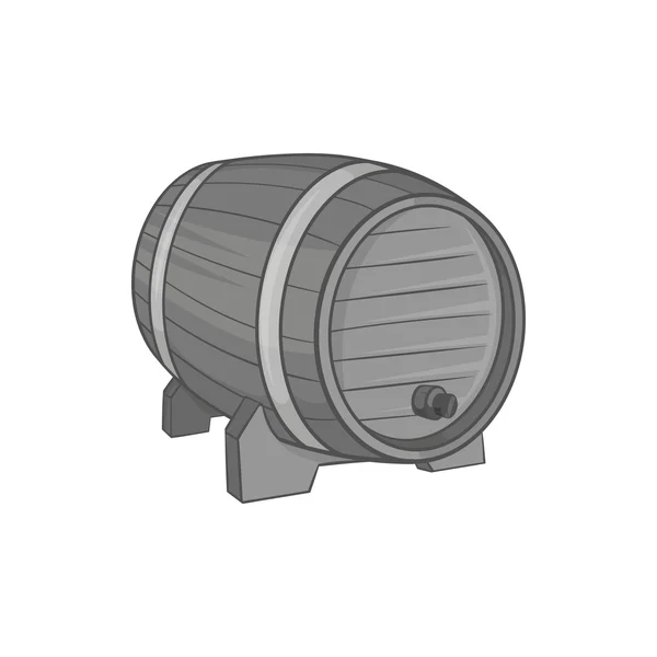 Wooden barrel for beer icon, monochrome style — Stock Vector