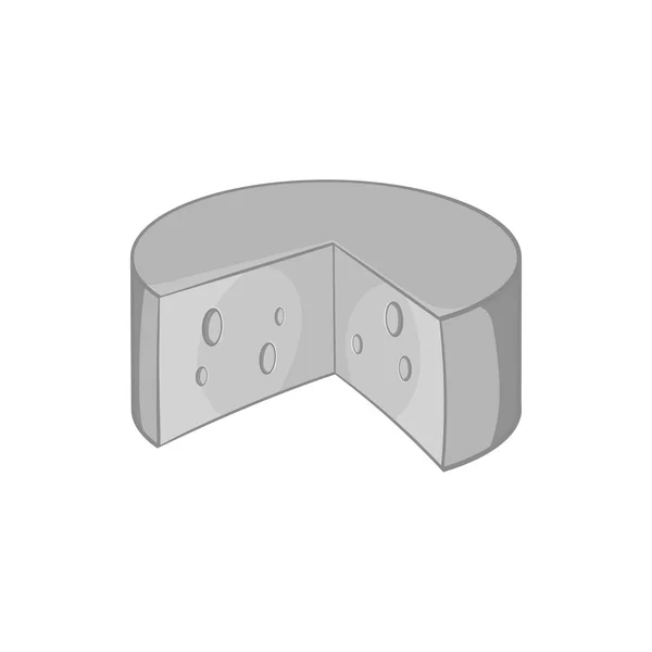 Käse-Ikone, schwarzer monochromer Stil — Stockvektor