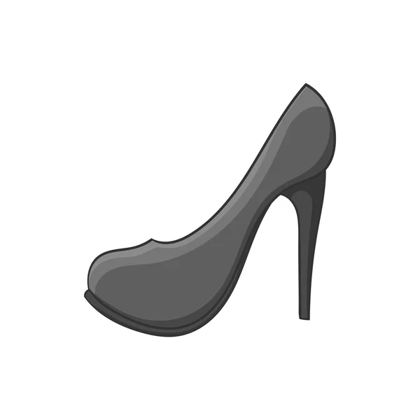 Ícone de sapatos femininos, estilo monocromático preto — Vetor de Stock