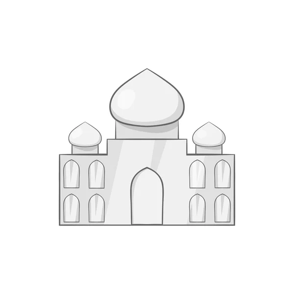 Taj Mahal Ikone, schwarzer monochromer Stil — Stockvektor