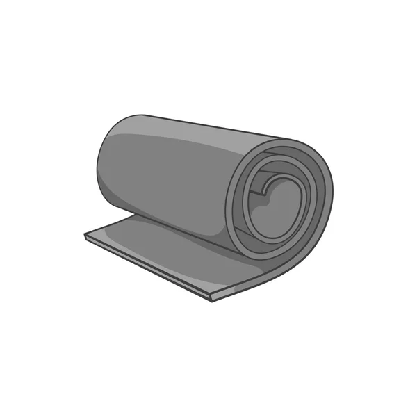 Yoga mat icon, black monochrome style — Stock Vector