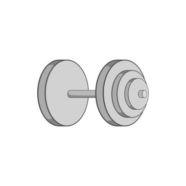 Ağır dumbbell simge, siyah tek renkli stil