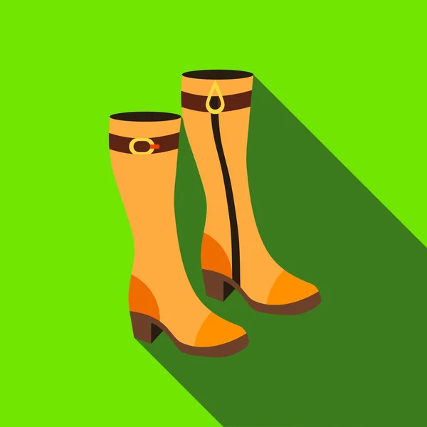 Pair of women autumn boots icon, flat style — Stock Vector