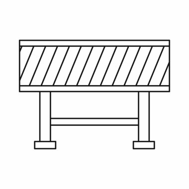 Trafik bariyeri simgesi anahat tarzı