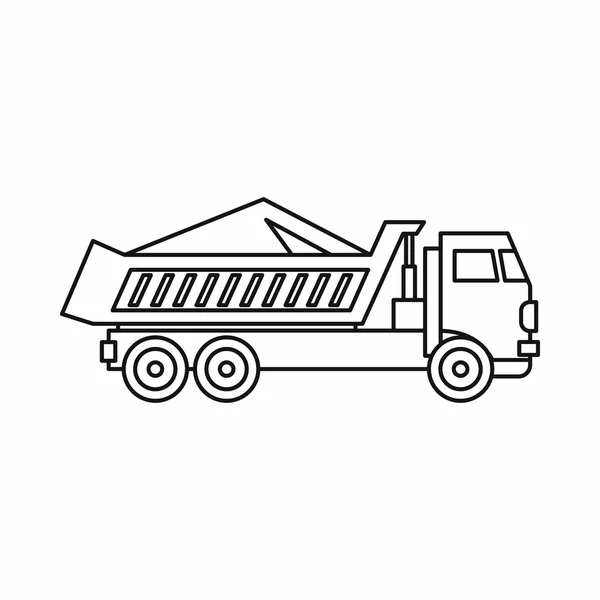 Çöp kamyonu simgesi, taslak biçimi — Stok Vektör