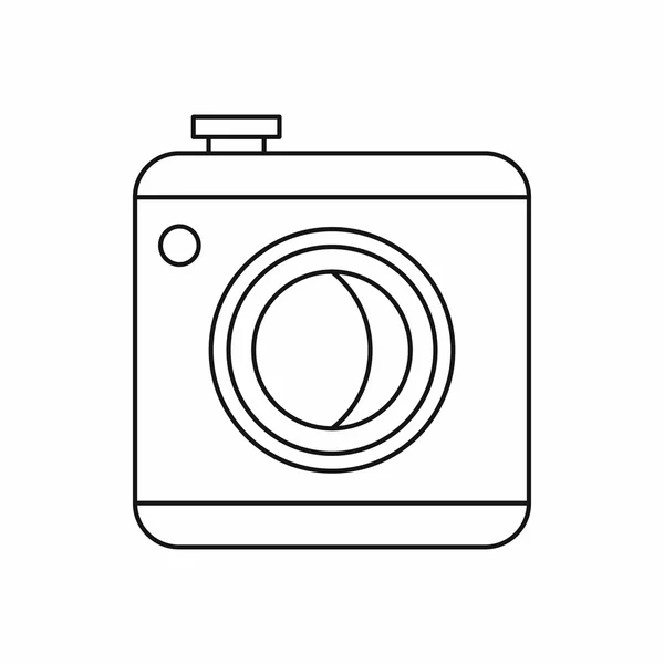 写真カメラのアイコン、アウトラインスタイル — ストックベクタ
