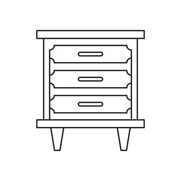 Ikon Nightstand dalam gaya outline - Stok Vektor