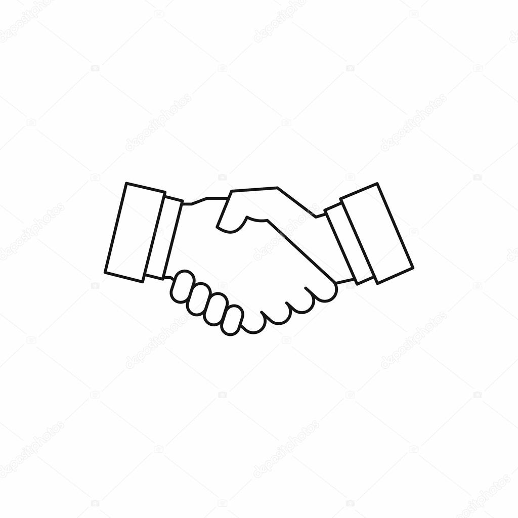 Handshake icon in outline style