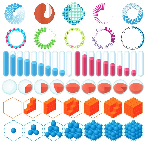 Zestaw ikon bary i obciążenia wstępnego ładowania — Wektor stockowy