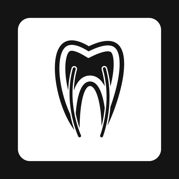 Zęby człowieka krzyż sekcja ikona, prosty styl — Wektor stockowy
