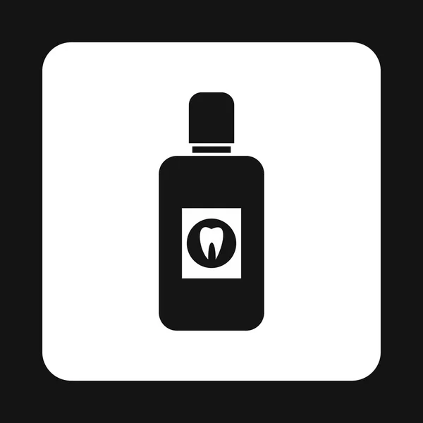 Plastic bottle of mouthwash icon, simple style — Stock Vector