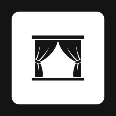 Sahne perdeleri simgesi, basit tarzı