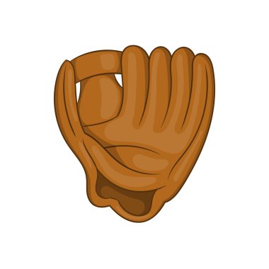 Top simgesi, karikatür tarzı ile beyzbol eldiveni