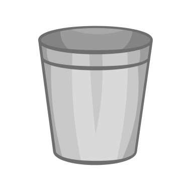 Boş çöp kutusu simgesi, siyah tek renkli stil