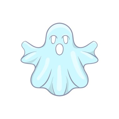 Cadılar Bayramı hayalet simgesi, karikatür tarzı