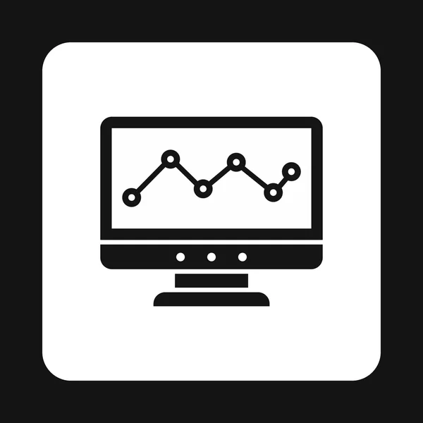 Monitor per computer con icona grafico aziendale — Vettoriale Stock