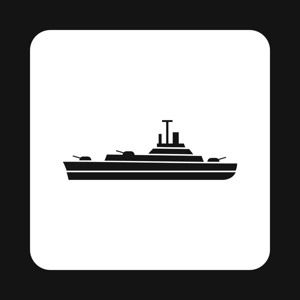 Militärische Schiffsikone, einfacher Stil — Stockvektor