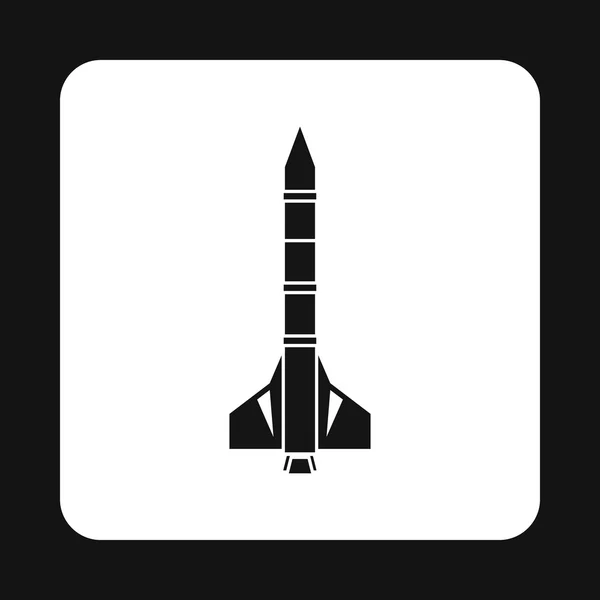 Ícone de foguete de míssil, estilo simples — Vetor de Stock