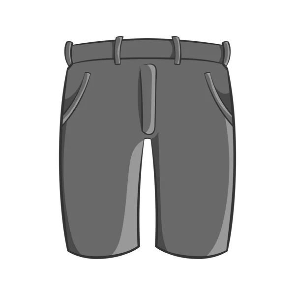 Klasszikus férfi rövidnadrág ikon, fekete fekete-fehér stílus — Stock Vector