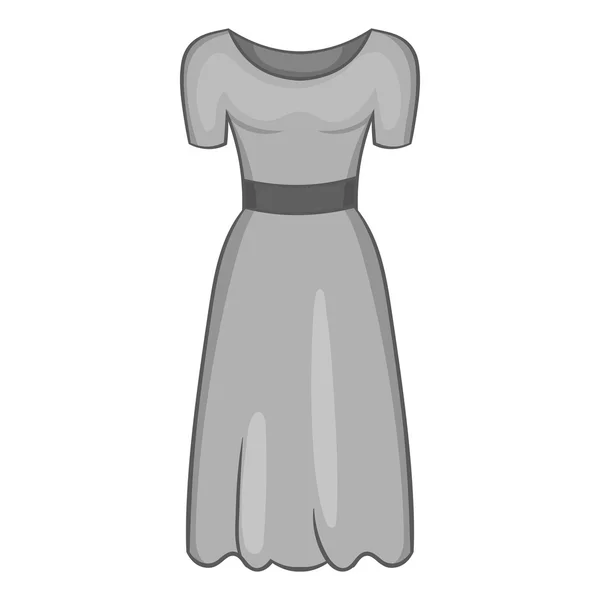 Icono de vestido elegante para mujer, estilo monocromo negro — Vector de stock