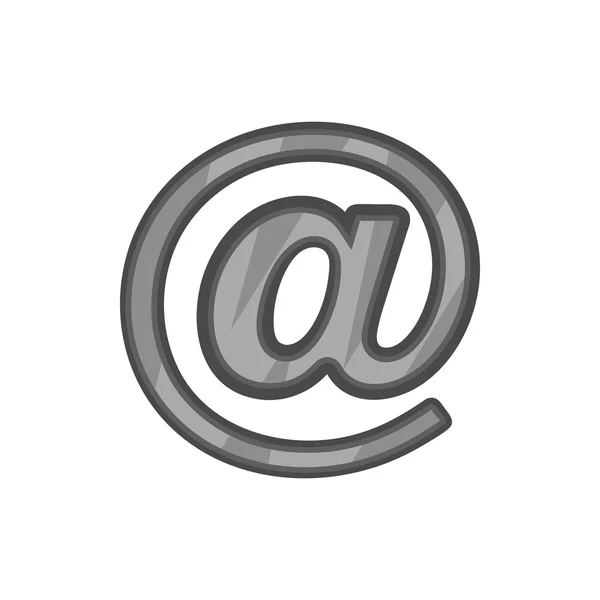 Teken e-mail pictogram, zwart-monochrome stijl — Stockvector