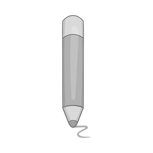 Icono de lápiz gris, estilo monocromo negro — Vector de stock