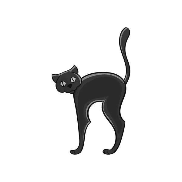 Black cat icon, black monochrome style — Stock Vector