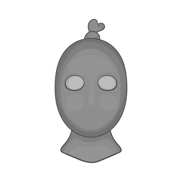 Ember tolvaj mask ikon, fekete fekete-fehér stílusban — Stock Vector