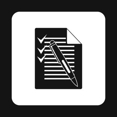 Alışveriş listesi ve kalem simgesi, basit stil