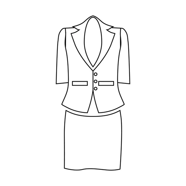 Damer kostym för företag kvinnor ikon, kontur stil — Stock vektor