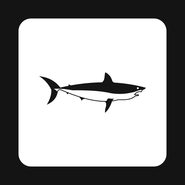 Icono de tiburón en estilo simple — Vector de stock
