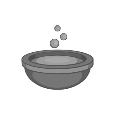 Kazan demleme simgesi, siyah monokrom tarzı