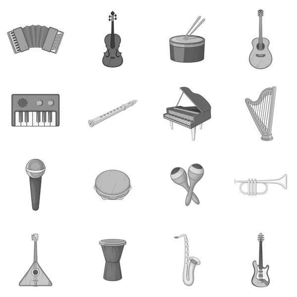 Musikinstrument ikoner set — Stock vektor