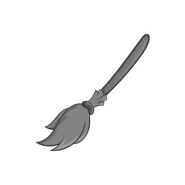 Süpürge simgesi, siyah tek renkli stil