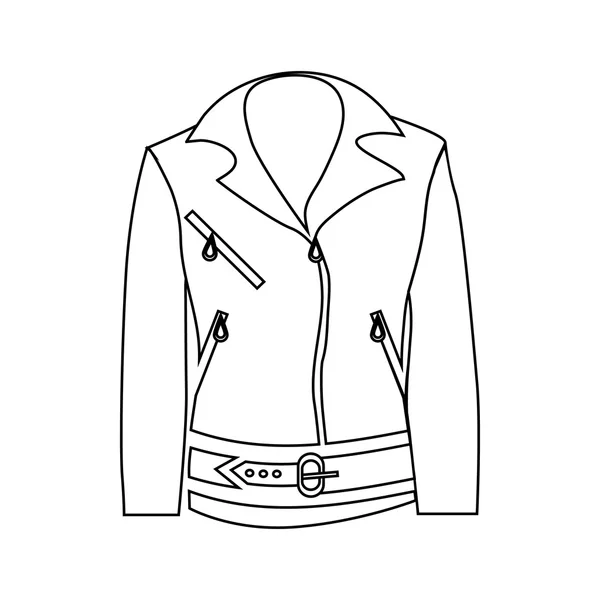 Ícone da jaqueta das mulheres, estilo esboço — Vetor de Stock