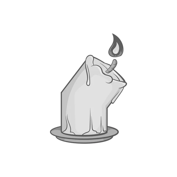 Icona di fusione della candela, in stile monocromatico nero — Vettoriale Stock