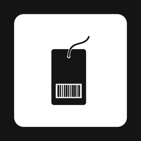 Barcode tag icon, simple style — Stock Vector