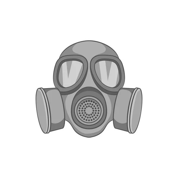 Gaz maskesi simgesi, siyah tek renkli stil — Stok Vektör